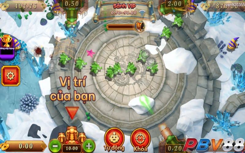 Đầy đủ phím chức năng trên giao diện sảnh chơi