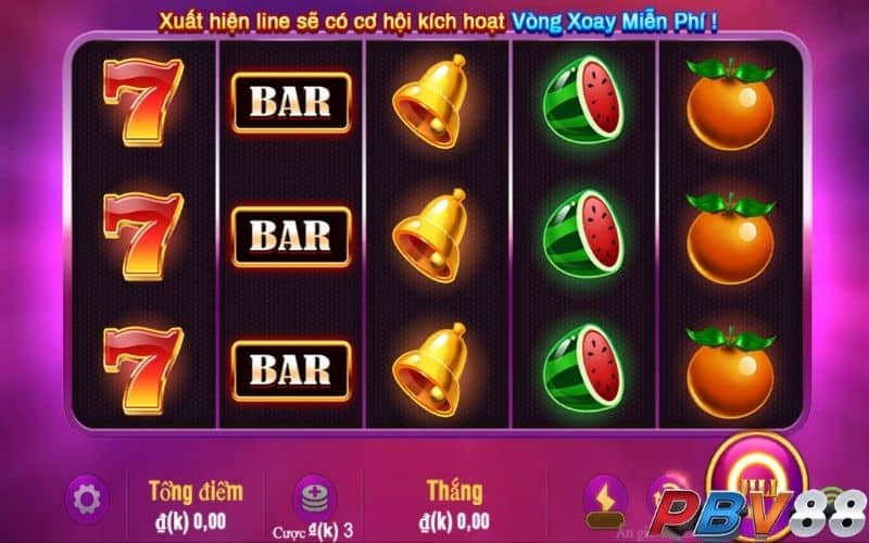 Giao diện nổ hũ buổi tiệc đá quý có 5 hàng 3 cột cùng biểu tượng